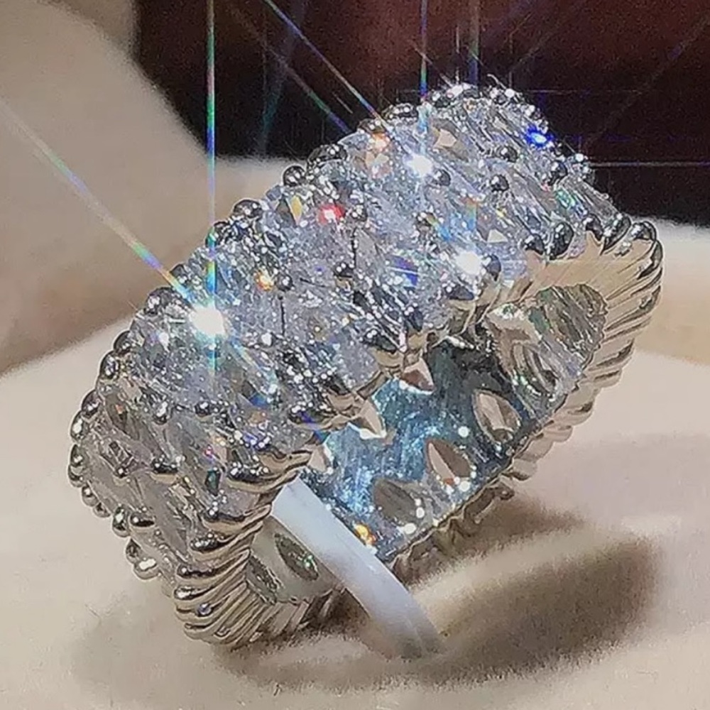 ETERNITY 925 STERLING SILVER DIAMOND RING